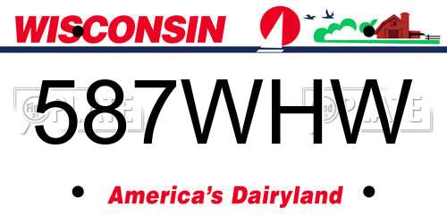 587WHW Wisconsin License Plate