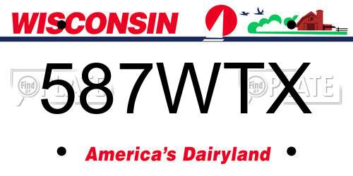 587WTX Wisconsin License Plate