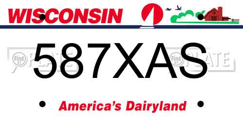 587XAS Wisconsin License Plate