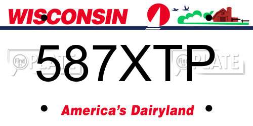 587XTP Wisconsin License Plate