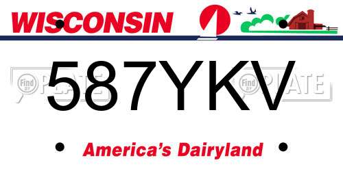 587YKV Wisconsin License Plate
