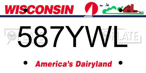 587YWL Wisconsin License Plate