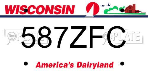 587ZFC Wisconsin License Plate