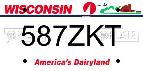 587ZKT Wisconsin License Plate