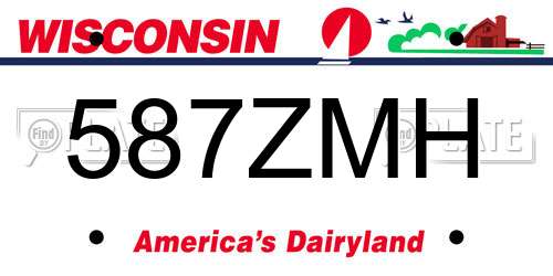 587ZMH Wisconsin License Plate