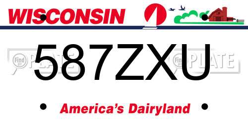 587ZXU Wisconsin License Plate