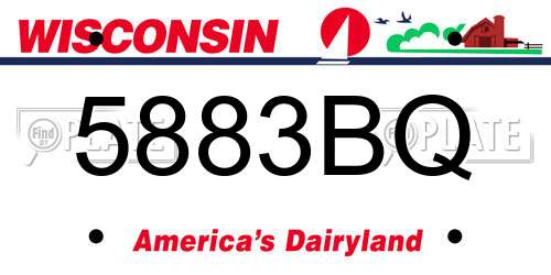 5883BQ Wisconsin License Plate