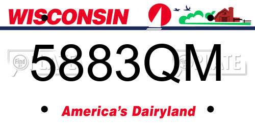 5883QM Wisconsin License Plate