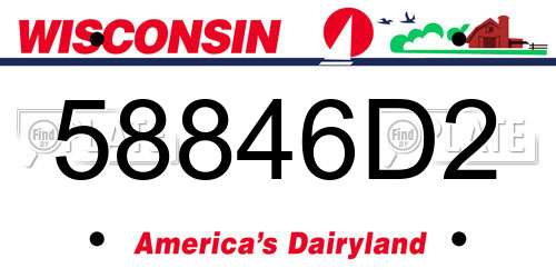 58846D2 Wisconsin License Plate