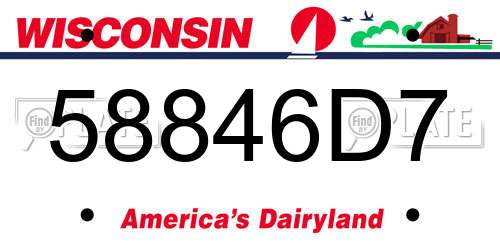 58846D7 Wisconsin License Plate