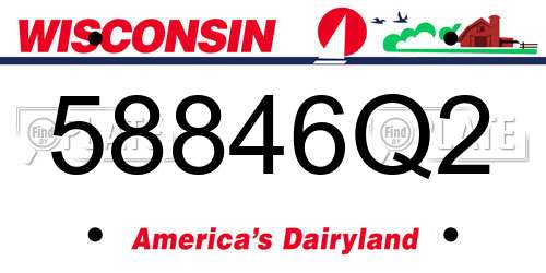58846Q2 Wisconsin License Plate