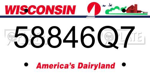 58846Q7 Wisconsin License Plate
