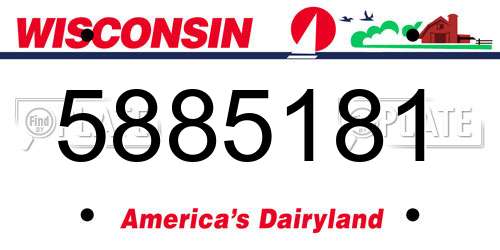 5885181 Wisconsin License Plate