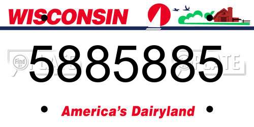 5885885 Wisconsin License Plate