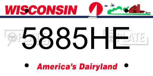 5885HE Wisconsin License Plate