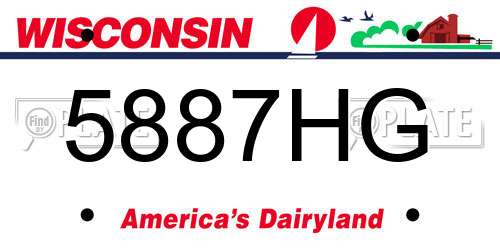 5887HG Wisconsin License Plate