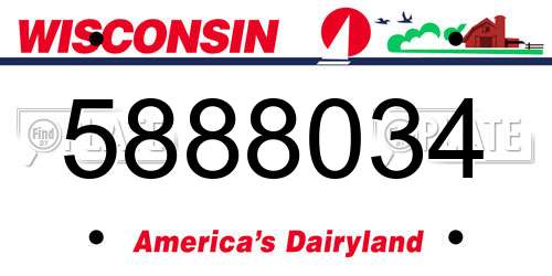 5888034 Wisconsin License Plate
