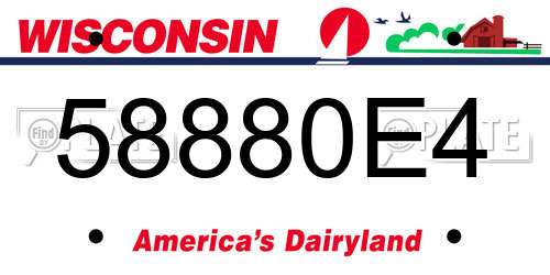 58880E4 Wisconsin License Plate