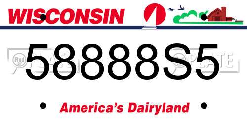 58888S5 Wisconsin License Plate