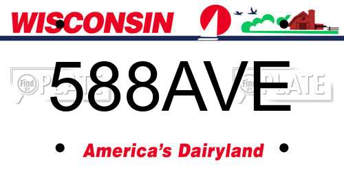 588AVE Wisconsin License Plate