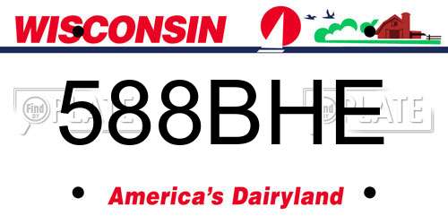 588BHE Wisconsin License Plate