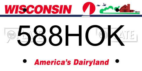 588HOK Wisconsin License Plate