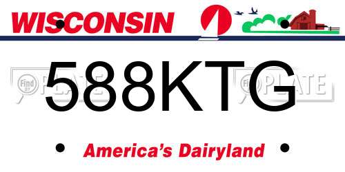 588KTG Wisconsin License Plate