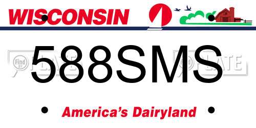 588SMS Wisconsin License Plate