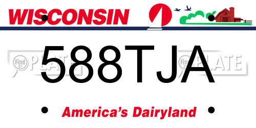 588TJA Wisconsin License Plate