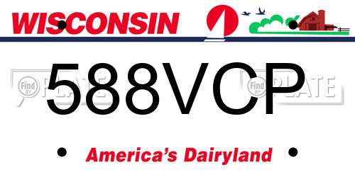 588VCP Wisconsin License Plate