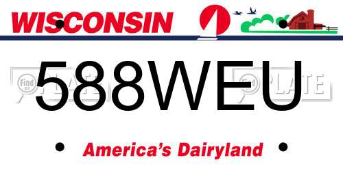 588WEU Wisconsin License Plate
