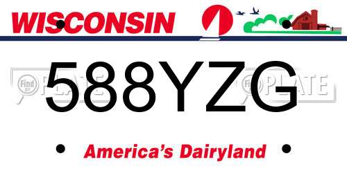 588YZG Wisconsin License Plate