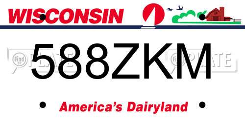 588ZKM Wisconsin License Plate