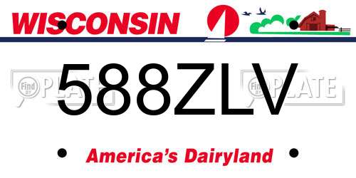 588ZLV Wisconsin License Plate