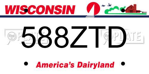 588ZTD Wisconsin License Plate