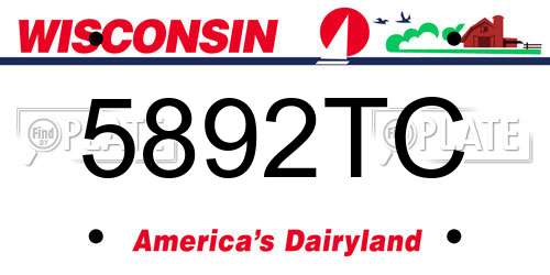 5892TC Wisconsin License Plate
