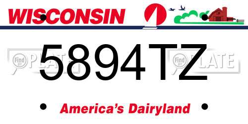 5894TZ Wisconsin License Plate