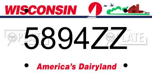 5894ZZ Wisconsin License Plate