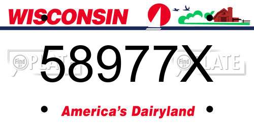 58977X Wisconsin License Plate