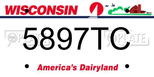 5897TC Wisconsin License Plate