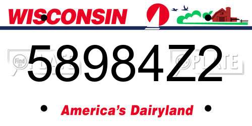 58984Z2 Wisconsin License Plate