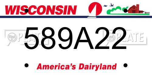 589A22 Wisconsin License Plate
