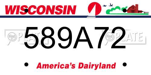 589A72 Wisconsin License Plate