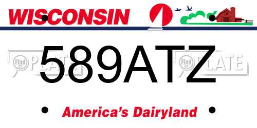 589ATZ Wisconsin License Plate