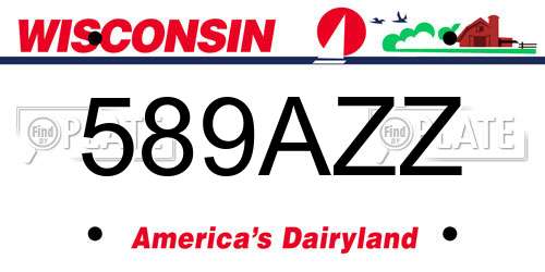 589AZZ Wisconsin License Plate