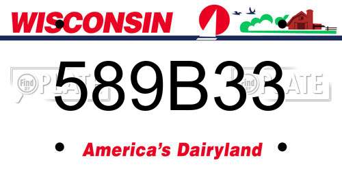 589B33 Wisconsin License Plate