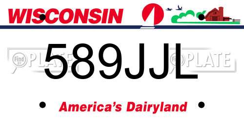 589JJL Wisconsin License Plate