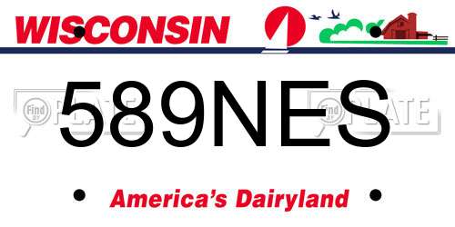 589NES Wisconsin License Plate