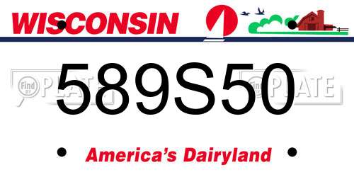 589S50 Wisconsin License Plate