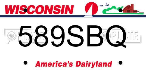 589SBQ Wisconsin License Plate